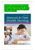 MATERNAL AND CHILD HEALTH NURSING CARE OF THE CHILDBEARING AND CHILD REARING FAMILY 9TH EDITION BY JOANNE TEST BANK 2025 EDITION ALL CHAPTERS COMPLETE ANSWERS &NewLine;