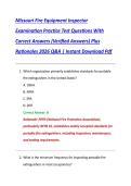 Missouri Fire Equipment Inspector &NewLine;Examination Practice Test Questions With &NewLine;Correct Answers &lpar;Verified Answers&rpar; Plus &NewLine;Rationales 2026 Q&A &vert; Instant Download Pdf 
