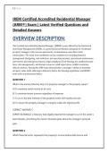 IREM Certified Accredited Residential Manager &NewLine;&lpar;ARM&reg;&rpar; Exam &vert; Latest Verified Questions and &NewLine;Detailed Answers