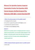 Missouri Fire Sprinkler Systems Inspector &NewLine;Examination Practice Test Questions With &NewLine;Correct Answers &lpar;Verified Answers&rpar; Plus &NewLine;Rationales 2026 Q&A &vert; Instant Download Pdf