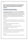 North Carolina &lpar;NC&rpar; Assisted Living Administrator &NewLine;Exam &vert; Latest Verified Questions and Detailed &NewLine;Answers 