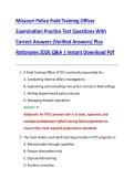 Missouri Police Field Training Officer &NewLine;Examination Practice Test Questions With &NewLine;Correct Answers &lpar;Verified Answers&rpar; Plus &NewLine;Rationales 2026 Q&A &vert; Instant Download Pdf