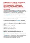 NURS110 Nursing Skills Lab Practice Exam Study Guide Updated 2026 &vert; Verified Questions & Answers with Detailed Rationales &vert; Fundamentals of Nursing&comma; Clinical Skills&comma; Patient Care Procedures & NCLEX Prep