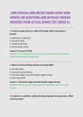HESI CRITICAL CARE RN EXIT EXAM LATEST 2026 &NewLine;UPDATE 100 QUESTIONS AND DETAILED VERIFIED &NewLine;ANSWERS FROM ACTUAL EXAMS TEST GRADE A&plus;