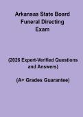 Arkansas State Board Funeral Directing Exam Questions & Study Guide PDF