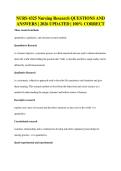 NURS 4325 Nursing Research QUESTIONS AND&NewLine;ANSWERS &vert; 2026 UPDATED &vert; 100&percnt; CORRECT