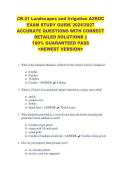 CR-21 Landscapes and Irrigation AZROC &NewLine;EXAM STUDY GUIDE 2026&sol;2027 &NewLine;ACCURATE QUESTIONS WITH CORRECT &NewLine;DETAILED SOLUTIONS &vert;&vert; &NewLine;100&percnt; GUARANTEED PASS &NewLine;<NEWEST VERSION> 