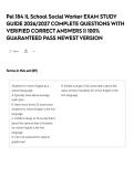 Pel 184 IL School Social Worker EXAM STUDY GUIDE 2026&sol;2027 COMPLETE QUESTIONS WITH VERIFIED CORRECT ANSWERS &vert;&vert; 100&percnt; GUARANTEED PASS NEWEST VERSION