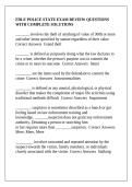 FDLE POLICE STATE EXAM REVIEW QUESTIONS WITH COMPLETE SOLUTIONS