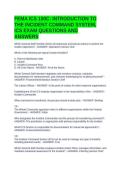 FEMA ICS 100C&colon; INTRODUCTION TO THE INCIDENT COMMAND SYSTEM&comma; ICS EXAM QUESTIONS AND ANSWERS