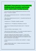 ONS&sol;ONCC Chemotherapy Immunotherapy&NewLine;Certificate Exam Questions and Answers&NewLine;&lpar;2026 &sol; 2027&rpar; &lpar;100&percnt; Verified Answers&rpar;