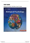 Biological Psychology &lpar;14th Edition&comma; James W&period; Kalat&rpar; Complete Test Bank with Questions and Answers &vert; Latest 2026 Edition&period;