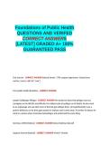 Foundations of Public Health QUESTIONS AND VERIFIED CORRECT ANSWERS GRADED A&plus; -LATEST - 100- GUARANTEED PASS&period;docx&NewLine;&NewLine;