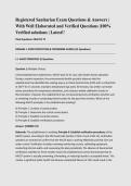 Registered Sanitarian Exam 2026&sol;2027 &ndash; Questions & Answers with 100&percnt; Verified Solutions