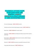 Foundations of Public Health Exam 1 QUESTIONS AND VERIFIED CORRECT ANSWERS GRADED A&plus; -LATEST - 100- GUARANTEED PASS&period;docx&NewLine;&NewLine;