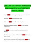 2026 TDLR Lash Extension Written Exam Questions and Answers &lpar;2026 &sol; 2027&rpar; &lpar;Verified Answers&rpar; 