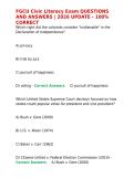 FGCU Civic Literacy Exam QUESTIONS AND ANSWERS 2026 UPDATE - 100- CORRECT&period;