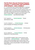 Florida Basic Recruit Training Program &lpar;Chapter 1&rpar; QUESTIONS AND ANSWERS 2026 UPDATE -
