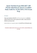 Sports Nutrition Exam 2026-2027&colon; 100 Questions