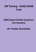 CM Training AAAE Exam Questions & Study Guide PDF