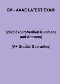 AAAE CM Latest Exam Questions & Study Guide PDF