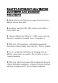 BCAT PRACTICE SET 2026 TESTED&NewLine;QUESTIONS AND CORRECT&NewLine;SOLUTIONS 