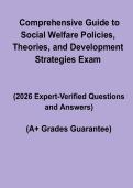 Comprehensive Guide to Social Welfare Policies&comma; Theories & Development PDF
