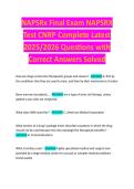 NAPSRx Final Exam NAPSRX Test CNRP Complete Latest 2025&sol;2026 Questions with Correct Answers Solved 
