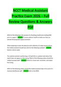 NCCT Medical Assistant Practice Exam 2026 &ndash; Full Review Questions & Answers PDF 