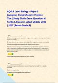 AQA A Level Biology - Paper 3 &lpar;synoptic&rpar; Comprehensive Practice Test &vert; Study Guide Exam Questions & Verified Answers &vert; Latest Update 2026 &vert; 2027 &lpar;Rated Grade A&rpar;&NewLine;&NewLine;&NewLine;   Quiz&lowbar;&lowbar;&lowbar;&lowbar;&lowbar;&lowbar;&lowbar;&lowbar;&lowbar;&lowbar;&lowbar;&lowbar;&lowbar;&lowbar;&lowbar;&lowbar;&lowbar;&quest; &NewLine;1&rpar; Active immunity requires exposure to antigen where as pass