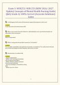 Exam 3&colon; NUR253&sol; NUR 253 &lpar;NEW 2026&sol; 2027 Update&rpar; Concepts of Mental Health Nursing Guide&vert; Q&A&vert; Grade A&vert; 100&percnt; Correct &lpar;Accurate Solutions&rpar;- Galen