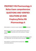 PROPHECY RN Pharmacology A Relias Exam comprehensive QUESTIONS AND VERIFIED SOLUTIONS &commat; 2026 Prophecy&sol;Relias RN Pharmacology A