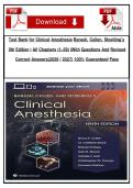 Test Bank for Clinical Anesthesia Barash&comma; Cullen&comma; Stoelting&rsquo;s 9th Edition &vert; All Chapters &lpar;1&ndash;59&rpar; &vert;With Questions And Revised Correct Answers&lpar;2026 &sol; 2027&rpar; 100&percnt; Guaranteed Pass&NewLine;