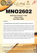 MNO2602 Assignment 4 &lpar;COMPLETE ANSWERS&rpar; Semester 1 2026 - DUE 28 April 2026