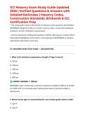 ICC Masonry Exam Study Guide Updated 2026 &vert; Verified Questions & Answers with Detailed Rationales &vert; Masonry Codes&comma; Construction Standards&comma; Brickwork & ICC Certification Prep