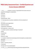 MSSC Safety Assessment Exam &ndash; Certified Questions and Correct Answers 2026&sol;2027