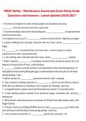 MSSC Safety - Maintenance Awareness Exam Study Guide Questions and Answers &ndash; Latest Updated 2026&sol;2027 