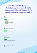 NSG 3850&sol; NSG3850 Exam 3 &ndash; Pathophysiology for Nurses II Guide&vert; Galen &lpar;Latest 2026&sol; 2027 Update&rpar; 100&percnt; Verified Questions & Answers &vert; Grade A