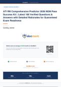 Newest ATI RN Comprehensive Predictor 2026 Exit Exam with NGN 180 Questions 100&percnt; Verified Answers to Pass 2026 RN ATI Comprehensive Predictor 2026 Exit Exam with Rationales&NewLine;