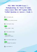NSG 3850&sol; NSG3850 Exam 2 &ndash; Pathophysiology for Nurses II Guide&vert; Galen &lpar;Latest 2026&sol; 2027 Update&rpar; 100&percnt; Verified Questions & Answers &vert; Grade A