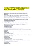 NHA CMAA PRACTICE EXAM QUESTIONS WITH 100&percnt; CORRECT ANSWERS&NewLine;&NewLine;