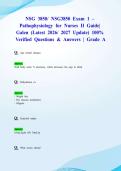 NSG 3850&sol; NSG3850 Exam 1 &ndash; Pathophysiology for Nurses II Guide&vert; Galen &lpar;Latest 2026&sol; 2027 Update&rpar; 100&percnt; Verified Questions & Answers &vert; Grade A