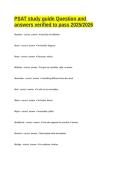 PSAT study guide Question and answers verified to pass 2025&sol;2026