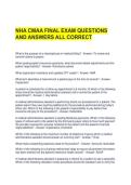 NHA CMAA FINAL EXAM QUESTIONS AND ANSWERS ALL CORRECT
