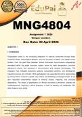 MNG4804 Assignment 1 &lpar;COMPLETE ANSWERS&rpar; 2026 - DUE 30 April 2026