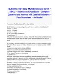 NUR2392 &sol; NUR 2392 &lpar;Latest 2026&sol;2027&rpar;&colon; Multidimensional Care II &sol; MDC 2 &ndash; Rasmussen Actual Exam &ndash; Complete Questions and Answers with Detailed Rationales &ndash; Pass Guaranteed &ndash; A&plus; Graded