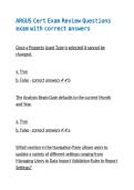 ARGUS Cert Exam Review Questions exam with correct answers 