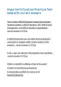 Argus Certification Practice Test exam with correct answers