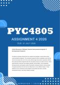 PYC4805 Assignment 4 2026 - Distinction &vert; Due 31 July 2026