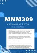 MNM3709  Assignment 2 2026 - Distinction &vert; Due 26 August  2026